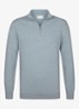 Luxury fijngebreide trui met halve rits - Blauw