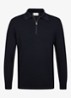 Luxury regular fit polo met halve rits - Donkerblauw