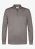 Merino trui met halve rits - Grijs