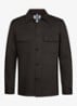 Regular fit overshirt in wolblend met klepzakken - Donkerbruin