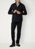 Regular fit overshirt in wolblend met klepzakken - Donkerblauw