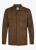 Regular fit overshirt van suède - Bruin