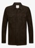 Regular fit overshirt van suède - Donkerbruin
