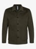 Regular fit overshirt van wol met opgestike zakken - Donkergroen