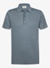 Regular fit polo in linnenblend - Grijsblauw