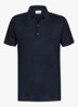 Regular fit polo in linnenblend - Blauw