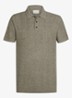 Regular fit polo in linnenblend - Donkerbeige