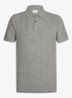 Regular fit polo in linnenblend - Lichtgrijs