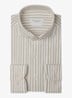 Slim fit Japanese knitted shirt overhemd met streepprint - Beige