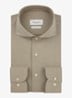 Slim fit Japanese knitted shirt overhemd - Cognac