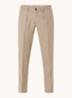 Slim fit pantalon in wolblend met steekzakken - Zand