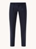 Slim fit pantalon in wolblend met steekzakken - Donkerblauw