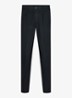 Straight fit chino katoen linen blend - Blauw