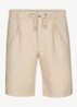Straight fit korte broek in linnenblend - Zand