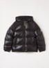 Sten puffer jack met donsvulling en logo - Zwart