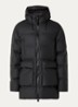 Alta gewatteerde parka met capuchon - Zwart