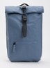 Rolltop rugzak met waterafstotende coating - Staalblauw
