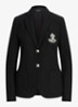 Blazer van piqué katoen met metallic logoborduring - Polo black / zwart