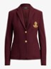 Blazer van piqué katoen met metallic logoborduring - Dark Garnet / Bordeauxrood