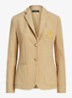 Blazer van piqué katoen met metallic logoborduring - Birch tan / beige