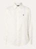 Blouse in linnenblend met streepprint - Gebroken wit