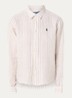 Blouse van chambray met logo - Beige