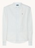 Blouse van chambray met logo - Lichtblauw