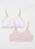 Bralette met logoband in 2-pack - Roze