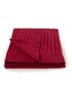 Cable plaid van katoen 127 x 177 cm - Donkerrood