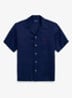 Classic fit overhemd van linnen met borstzak - Donkerblauw