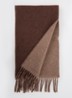 Classic Reversible sjaal in wolblend 168 x 25 cm - Bruin