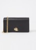 Clutch van leer met logo - Zwart