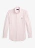 Custom fit geruit stretchpoplin overhemd - White Carmel Pink / Lichtroze