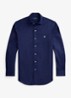 Custom fit overhemd in linnenblend met logo - Newport Navy / Donkerblauw