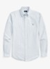 Custom fit overhemd met logoborduring - Blue White Stripe / Blauw
