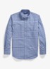 Custom fit overhemd met logoborduring - Blue White Gingham / Blauw