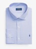 Custom fit overhemd met logoborduring - Light Blue / White