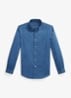 Custom fit overhemd met logoborduring - Dark Indigo-2WEE