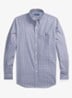 Custom fit overhemd met ruitdessin en logoborduring - Navy/White / Donkerblauw