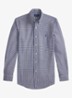Custom fit overhemd met ruitdessin en logoborduring - Newport Navy White / Donkerblauw