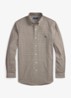 Custom fit overhemd met ruitdessin en logoborduring - Cooper Brown White / Bruin