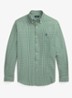 Custom fit overhemd met ruitdessin en logoborduring - New Forest White / Groen