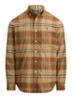 Custom fit overhemd met ruitdessin en logoborduring - Brown Multi / Bruin