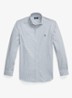 Custom fit overhemd met ruitdessin en logoborduring - White New Classic Navy