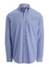 Custom fit overhemd met ruitdessin en logoborduring - Blue Heather / Blauw