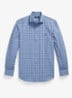 Custom fit overhemd met ruitdessin en logoborduring - Blue Multi / Blauw