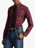 Custom fit overhemd met ruitdessin - RL red active / Rood