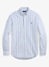 Custom fit overhemd met streepprint  - Blue/White / Blauw