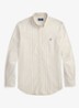 Custom fit overhemd met streepprint - White Coastal Beige / Beige