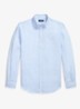 Custom fit overhemd van linnen met streepprint - 7188B Blue White-ZYK7